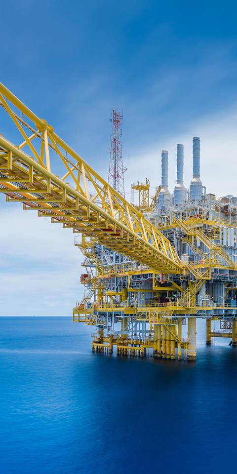 offshore oil & gas platform on a calm sea